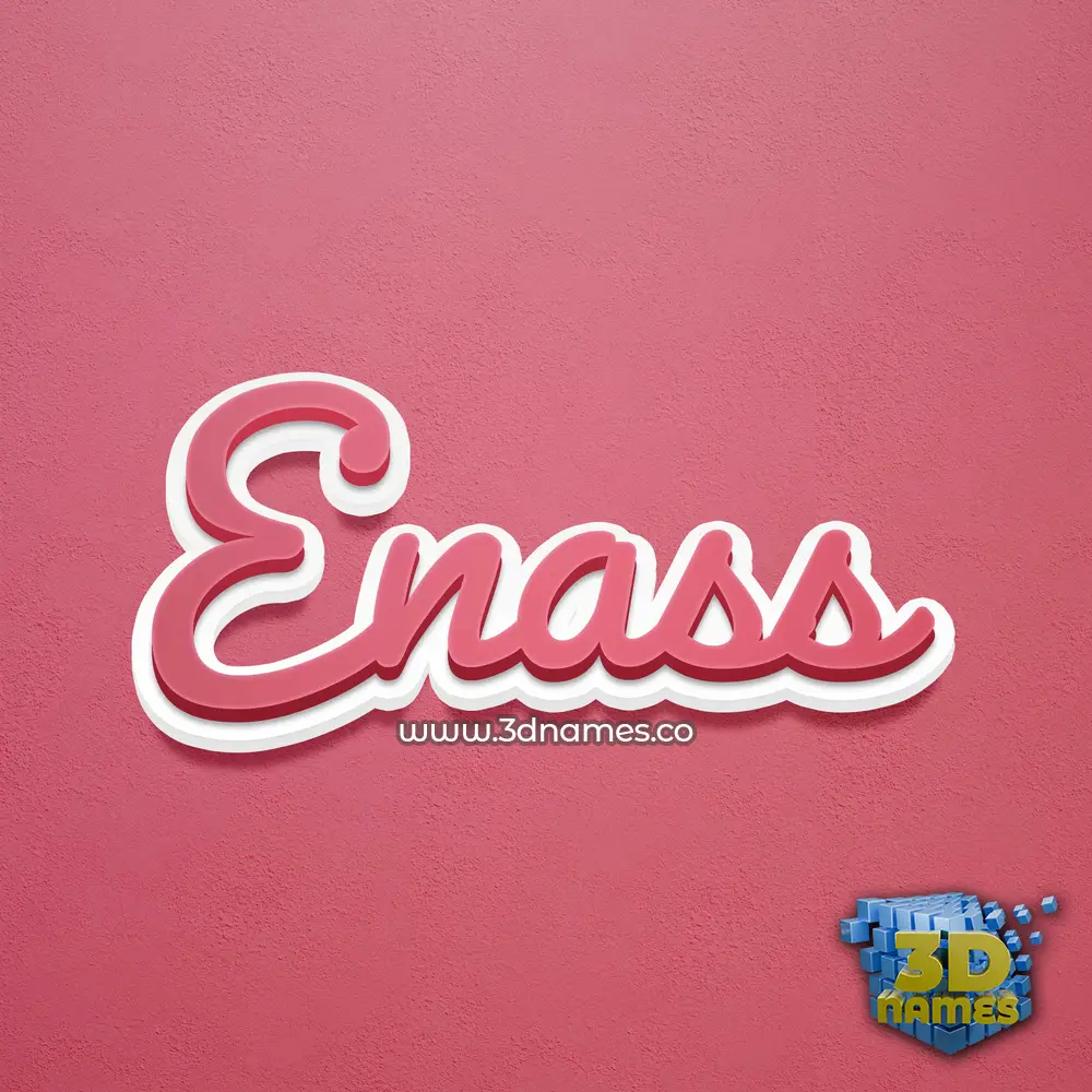 enass in Red Scribble style - 3D name wallpaper