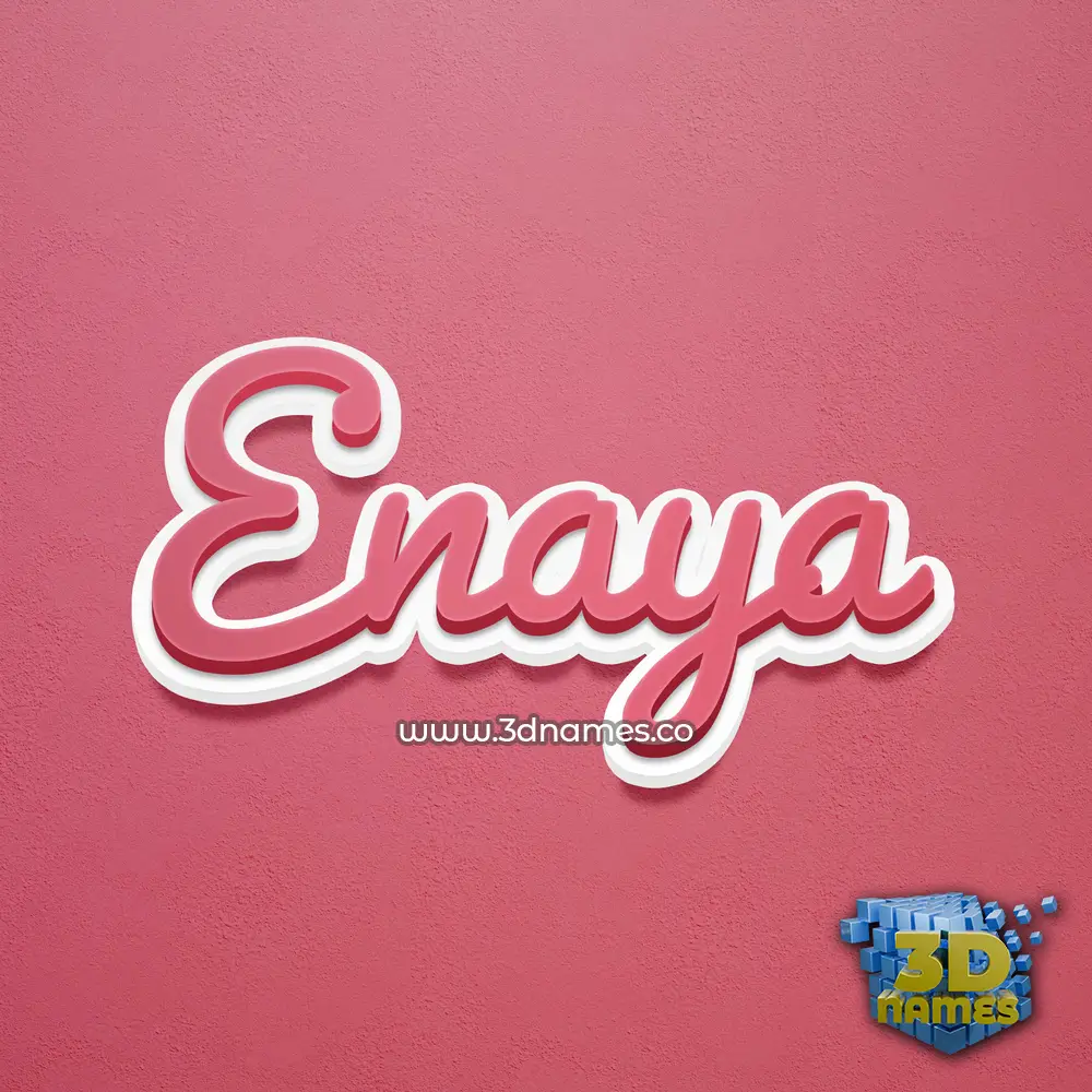 enaya in Red Scribble style - 3D name wallpaper
