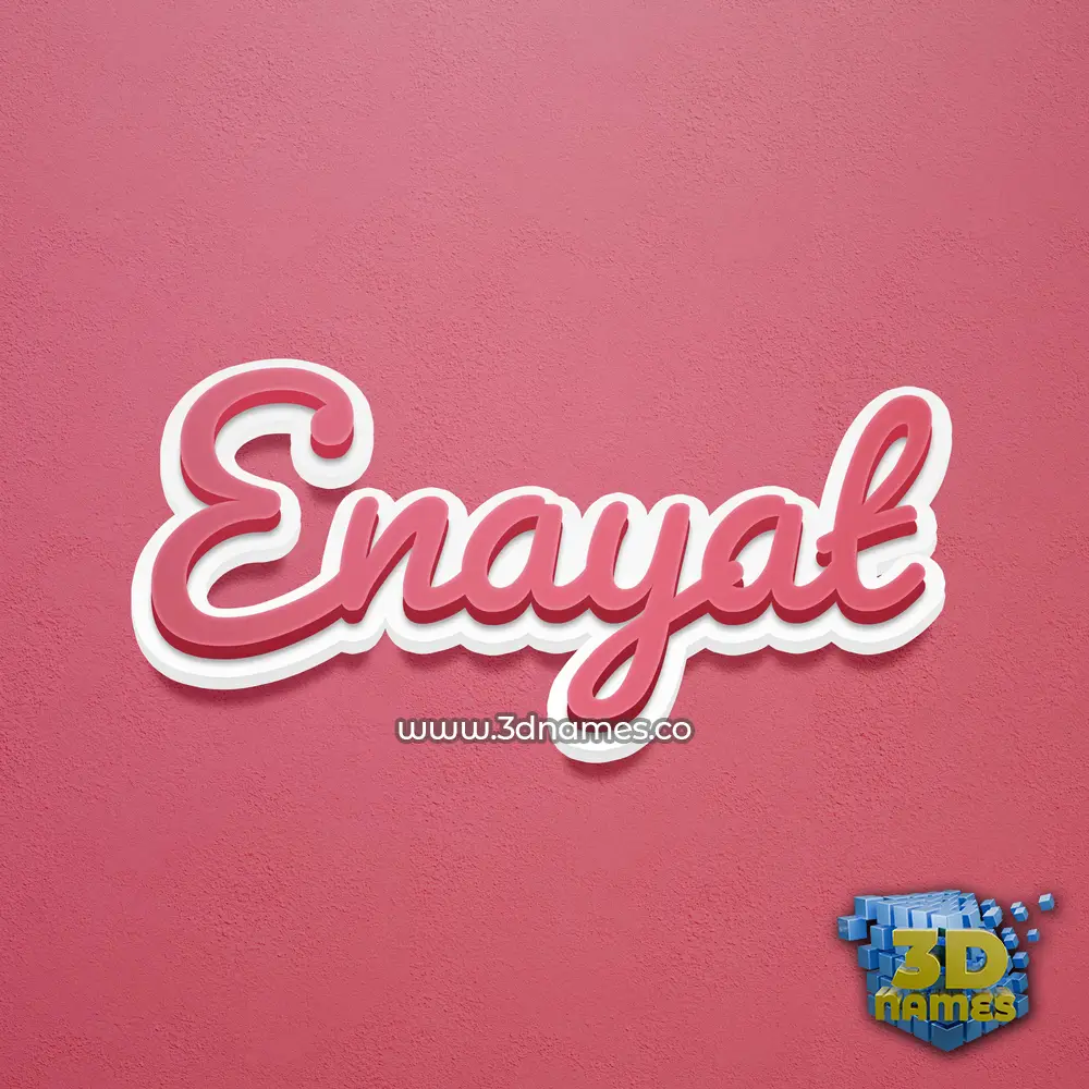 enayat in Red Scribble style - 3D name wallpaper