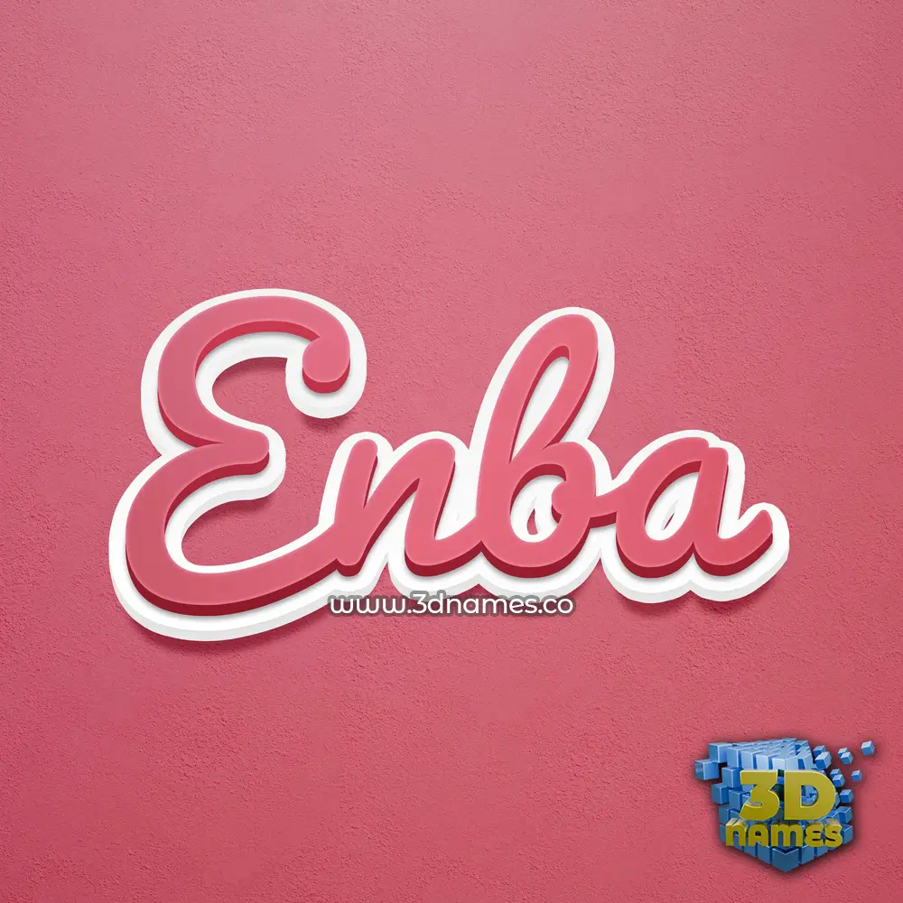 enba in Red Scribble style - 3D name wallpaper