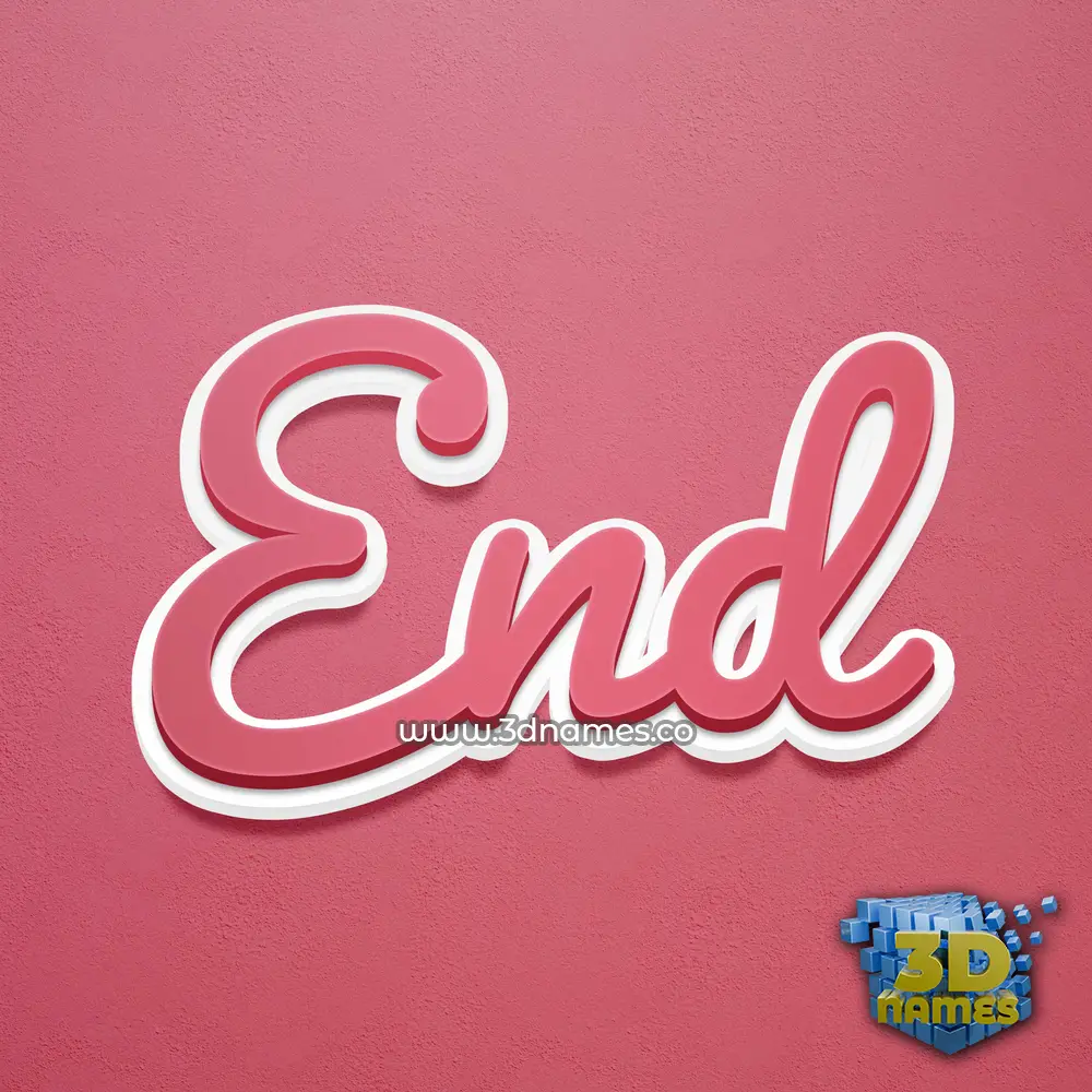 end in Red Scribble style - 3D name wallpaper