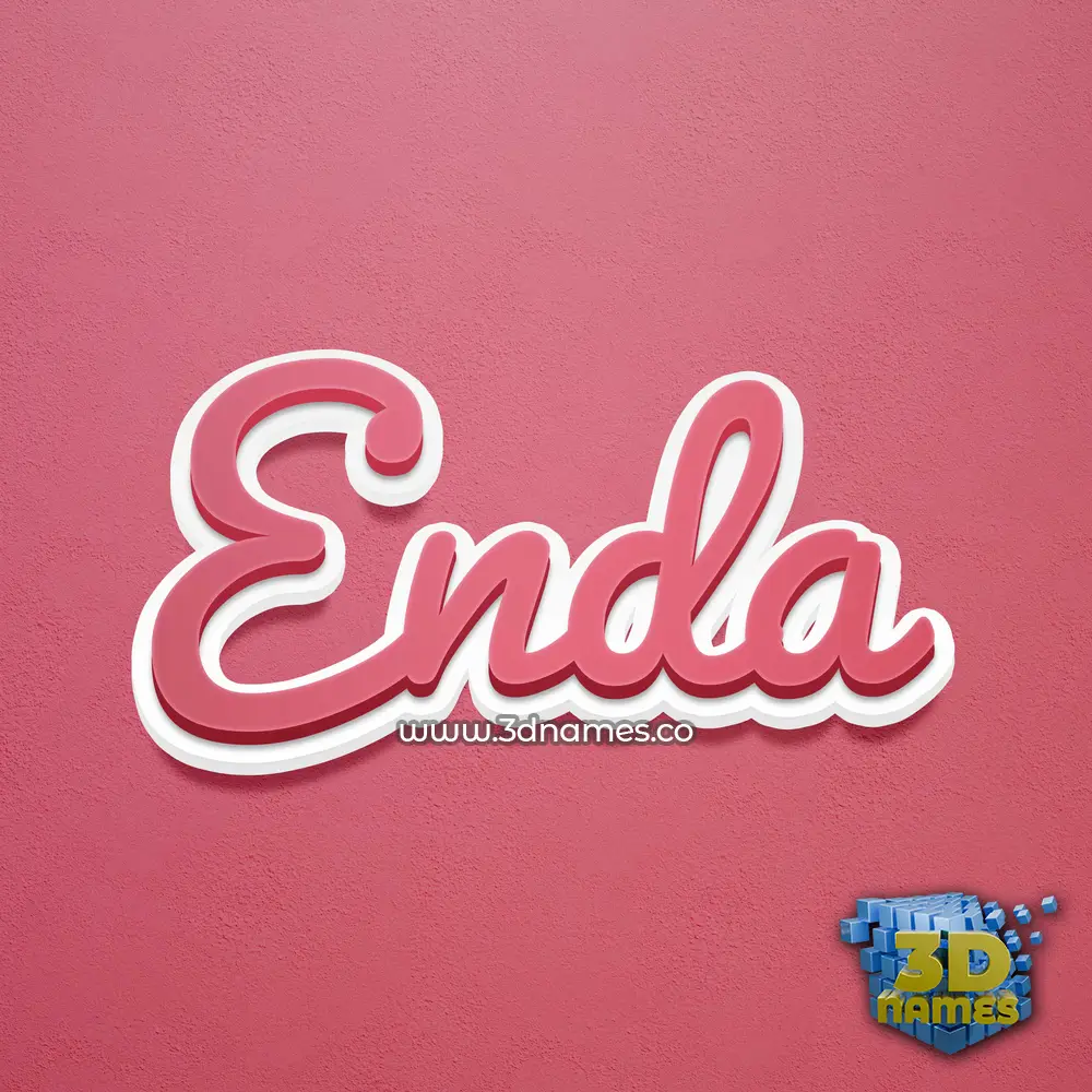 enda in Red Scribble style - 3D name wallpaper