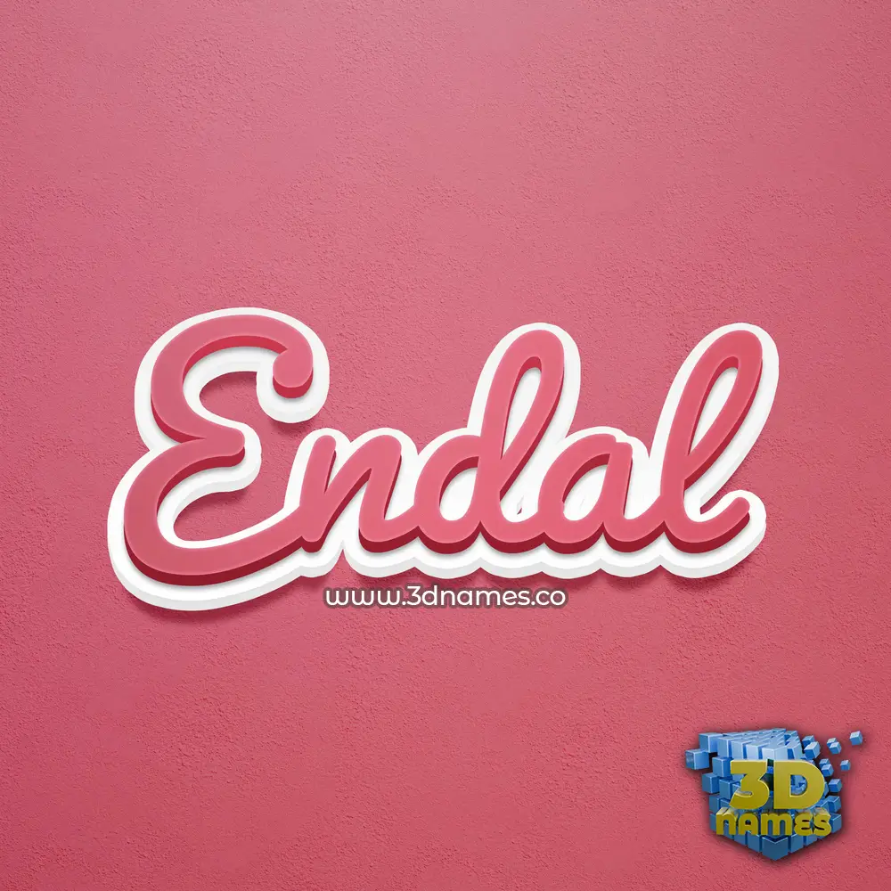 endal in Red Scribble style - 3D name wallpaper