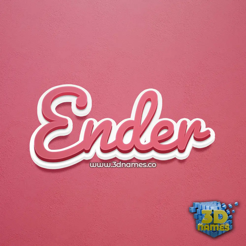 ender in Red Scribble style - 3D name wallpaper