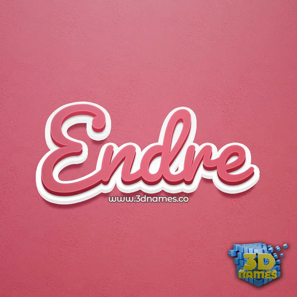 endre in Red Scribble style - 3D name wallpaper