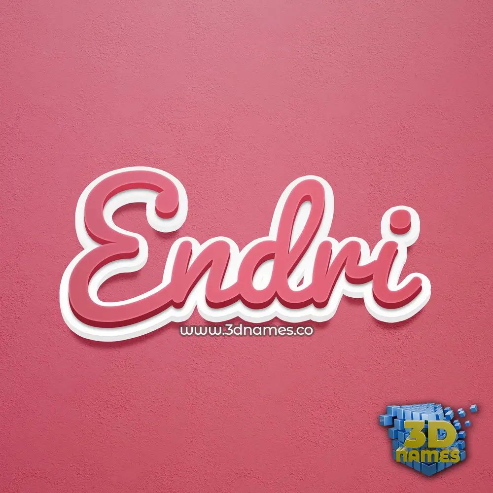 endri in Red Scribble style - 3D name wallpaper