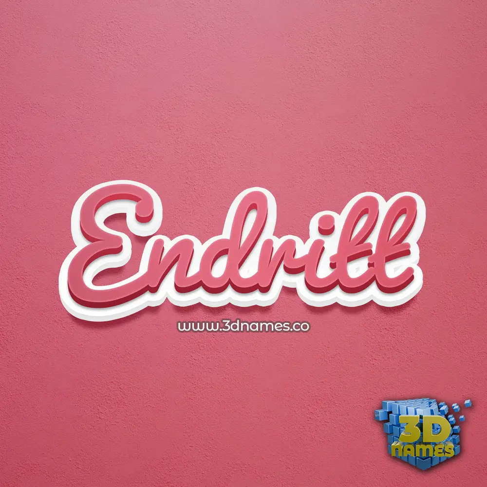 endritt in Red Scribble style - 3D name wallpaper