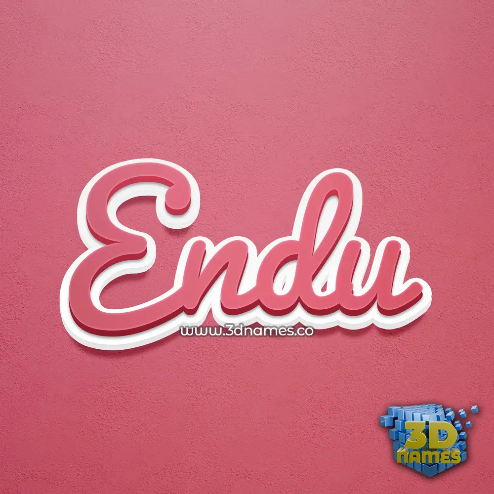 endu in Red Scribble style - 3D name wallpaper