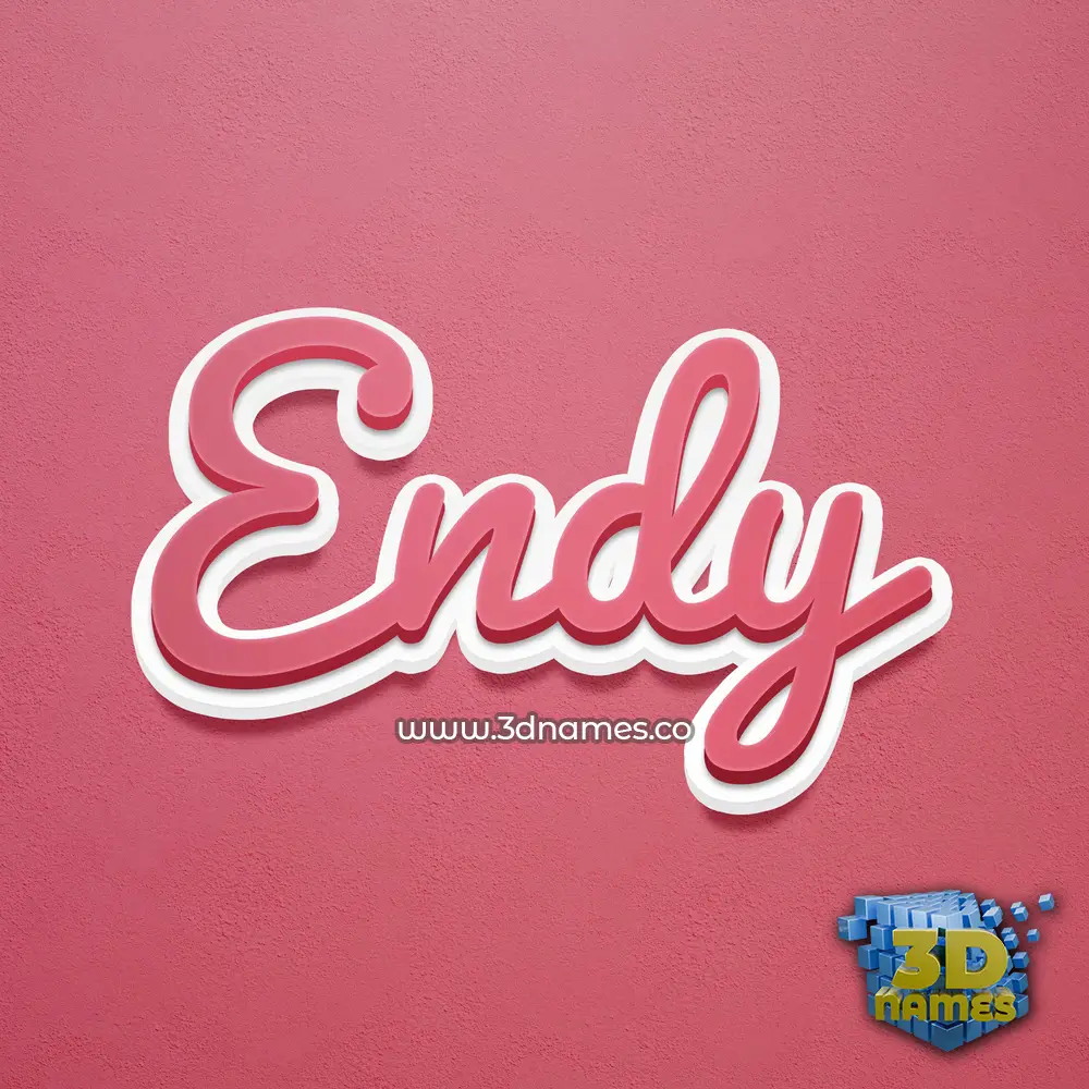 endy in Red Scribble style - 3D name wallpaper