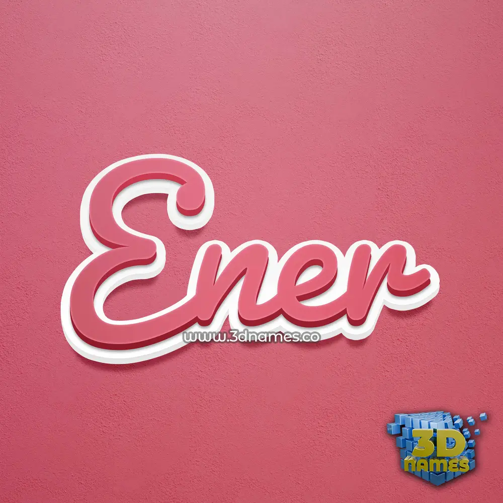 ener in Red Scribble style - 3D name wallpaper