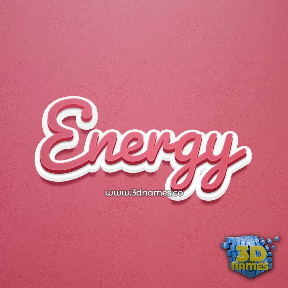 energy in Red Scribble style - 3D name wallpaper