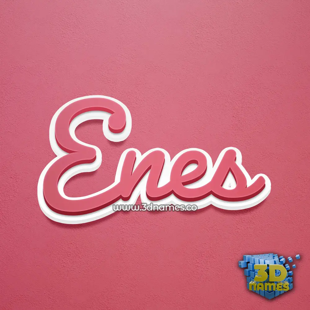 enes in Red Scribble style - 3D name wallpaper