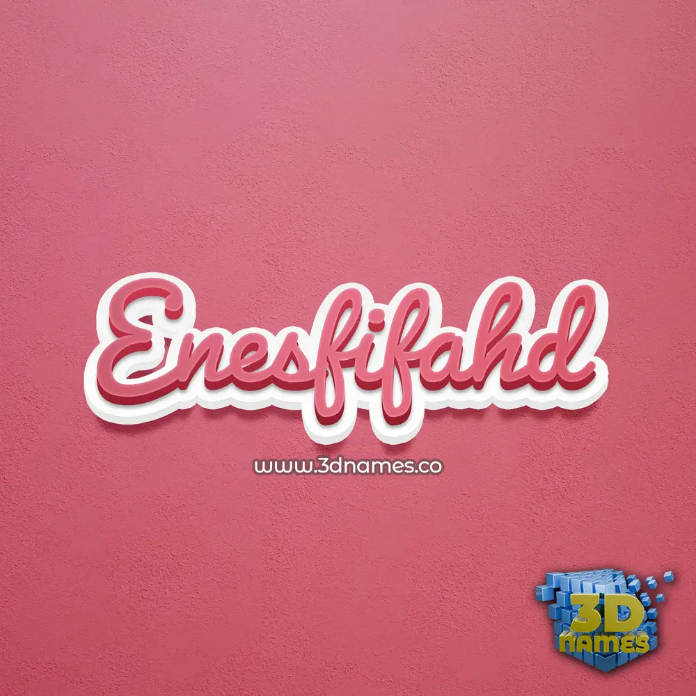 enesfifahd in Red Scribble style - 3D name wallpaper