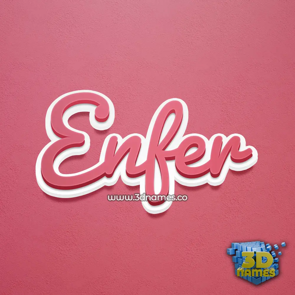 enfer in Red Scribble style - 3D name wallpaper