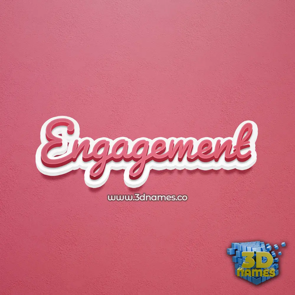 engagement in Red Scribble style - 3D name wallpaper