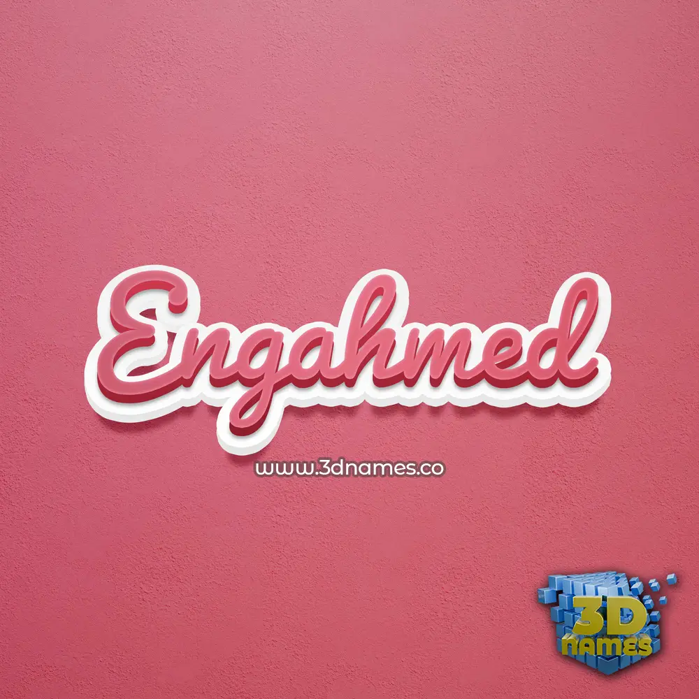engahmed in Red Scribble style - 3D name wallpaper