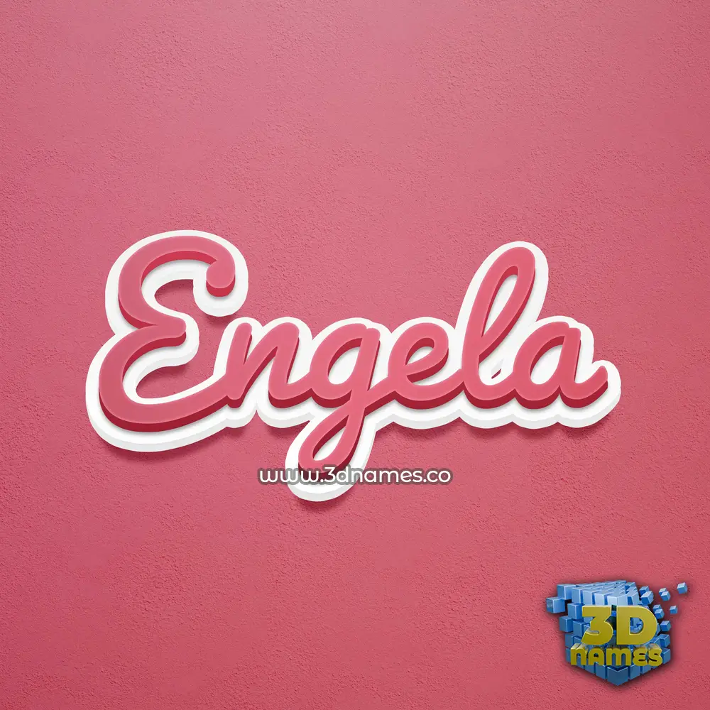 engela in Red Scribble style - 3D name wallpaper