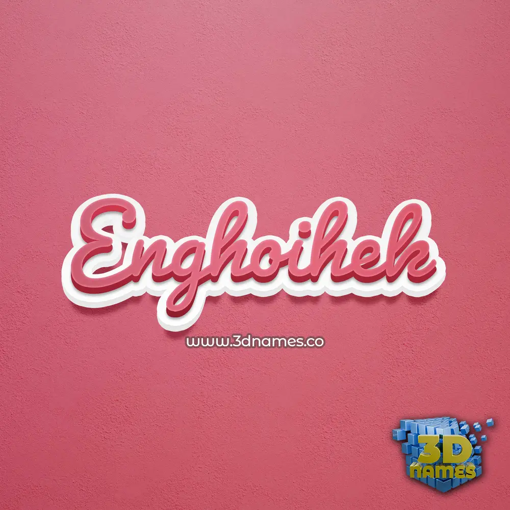 enghoihek in Red Scribble style - 3D name wallpaper