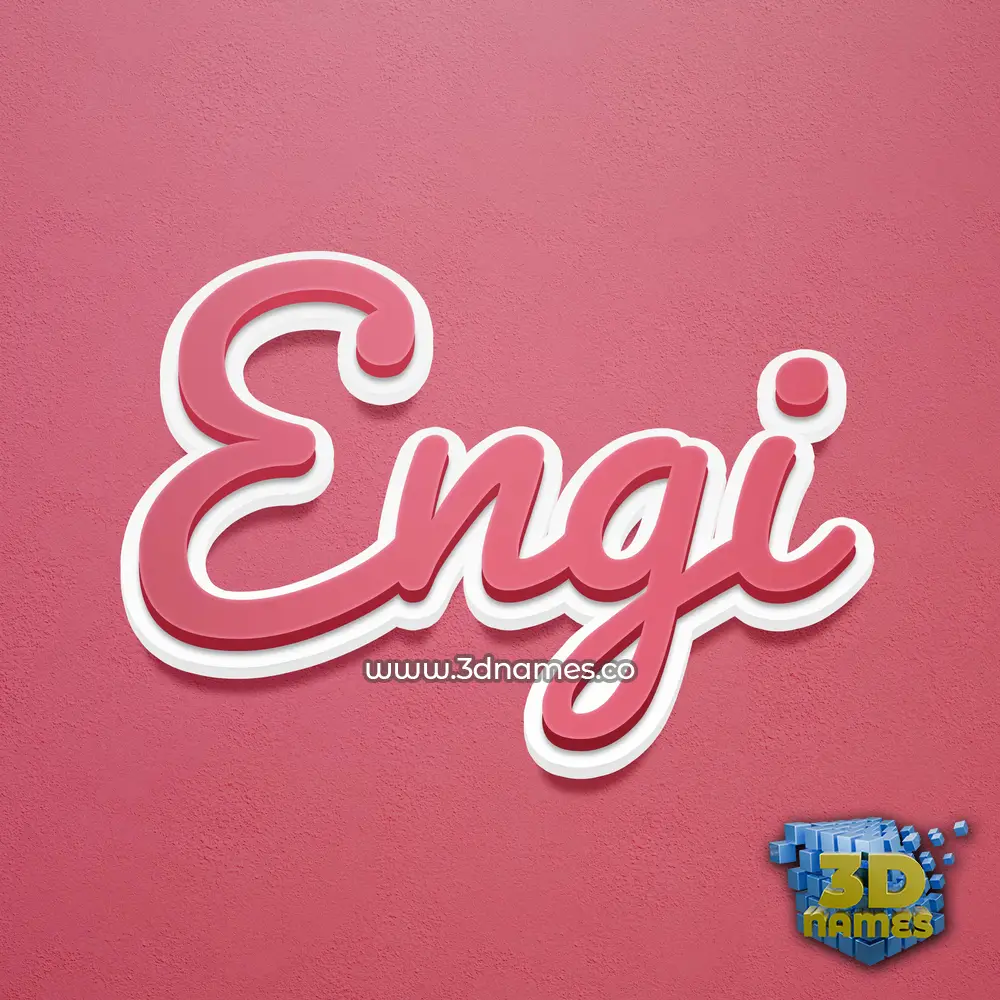 engi in Red Scribble style - 3D name wallpaper