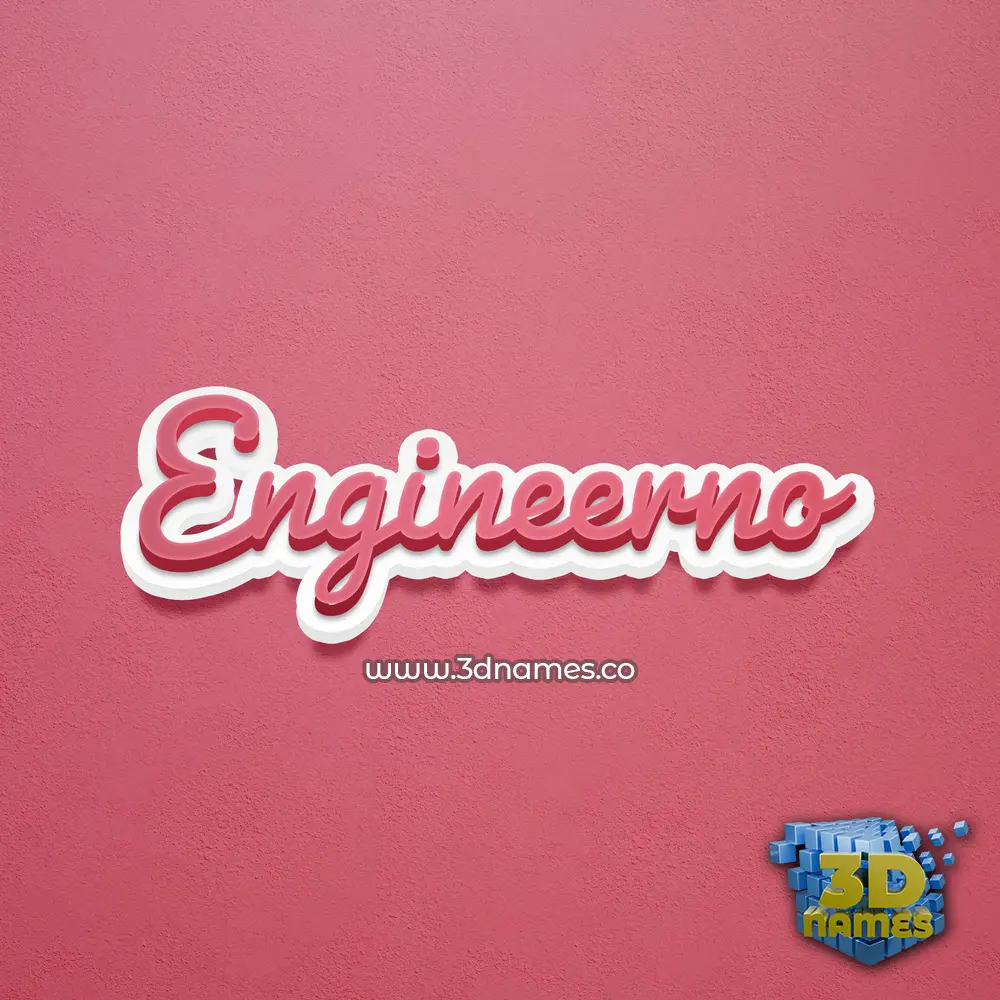 engineerno in Red Scribble style - 3D name wallpaper