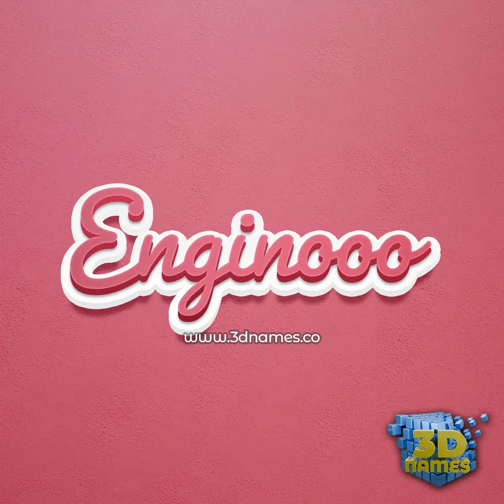 enginooo in Red Scribble style - 3D name wallpaper