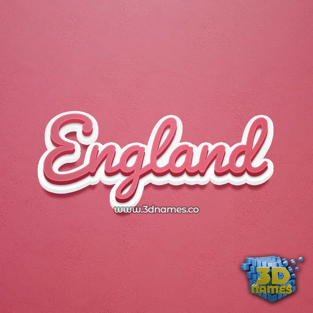 england in Red Scribble style - 3D name wallpaper