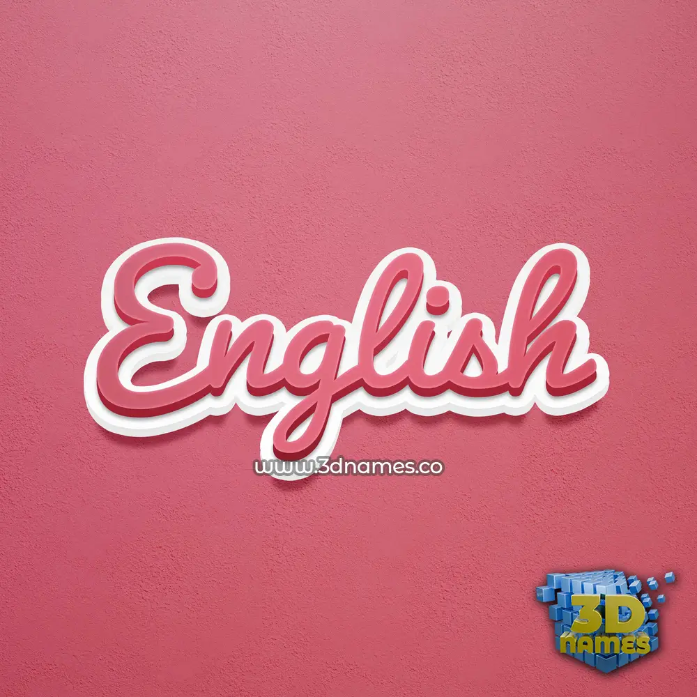 english in Red Scribble style - 3D name wallpaper