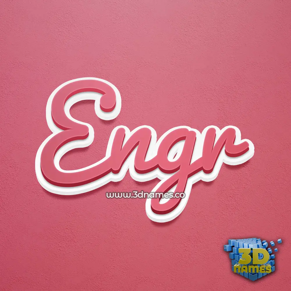 engr in Red Scribble style - 3D name wallpaper