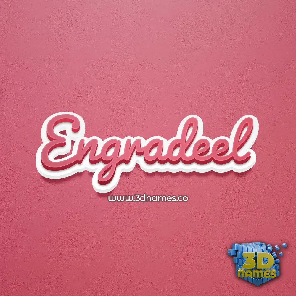 engradeel in Red Scribble style - 3D name wallpaper