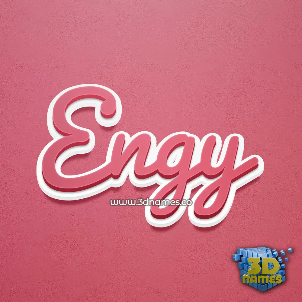 engy in Red Scribble style - 3D name wallpaper