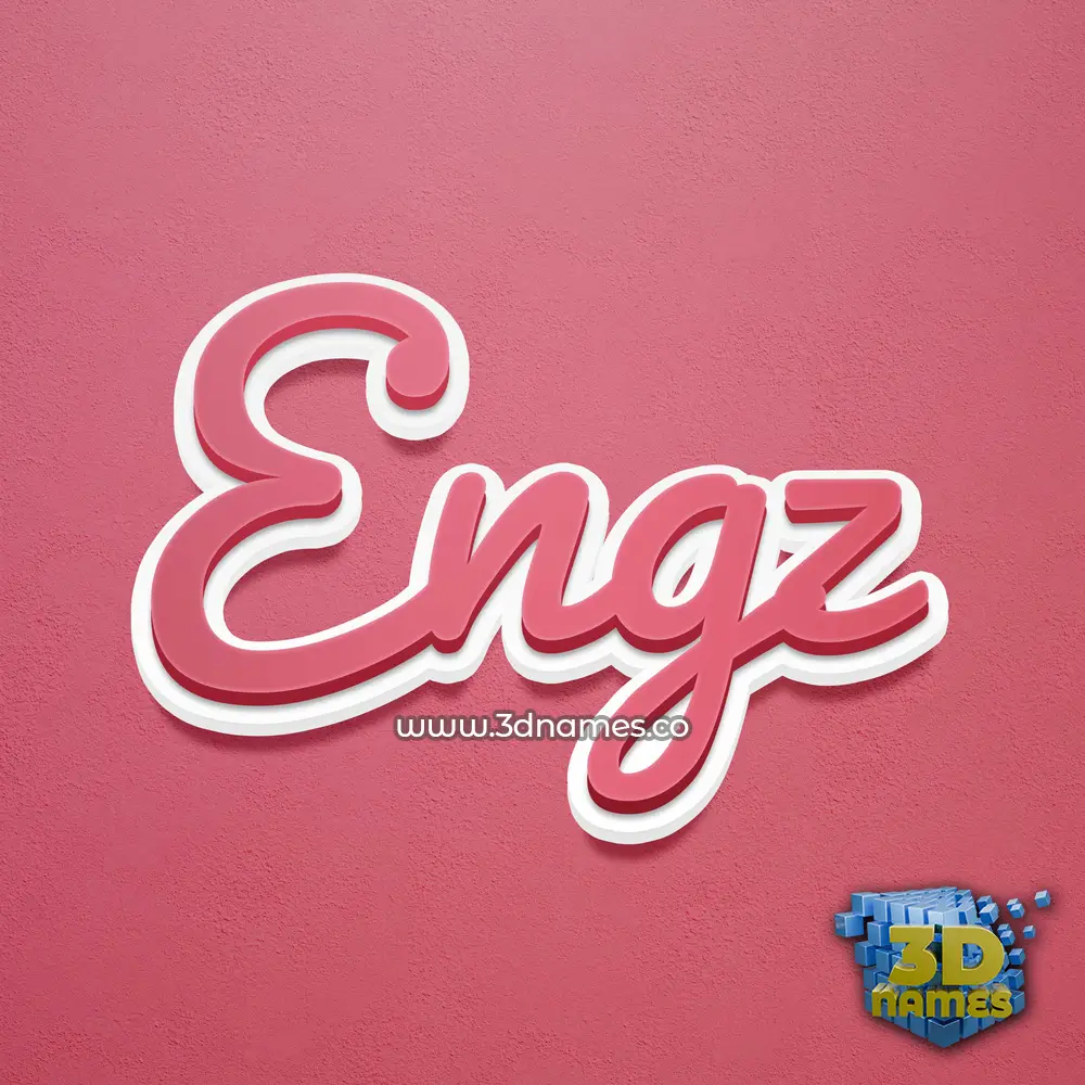 engz in Red Scribble style - 3D name wallpaper