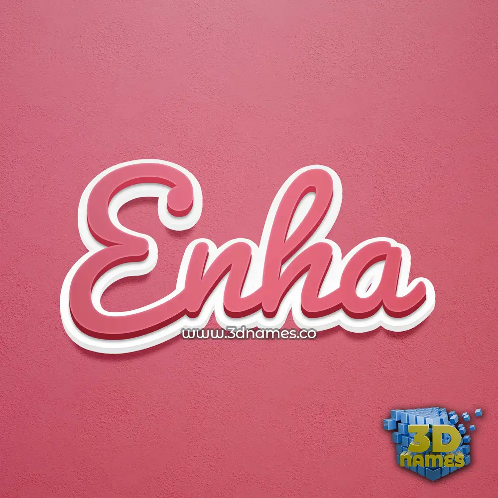enha in Red Scribble style - 3D name wallpaper