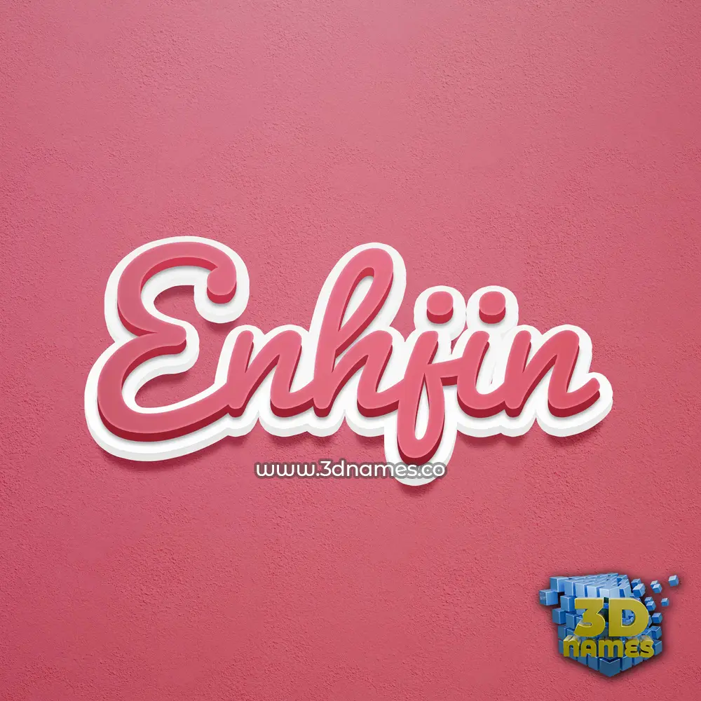 enhjin in Red Scribble style - 3D name wallpaper
