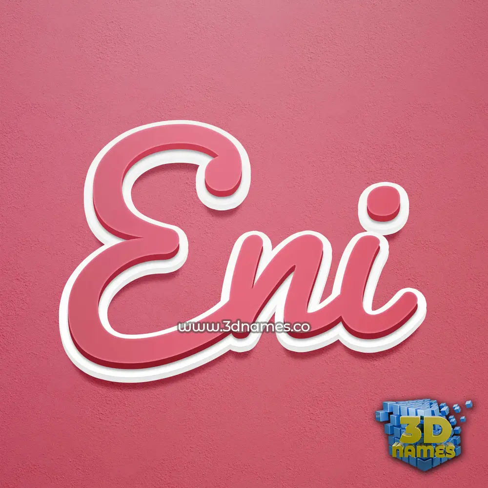 eni in Red Scribble style - 3D name wallpaper