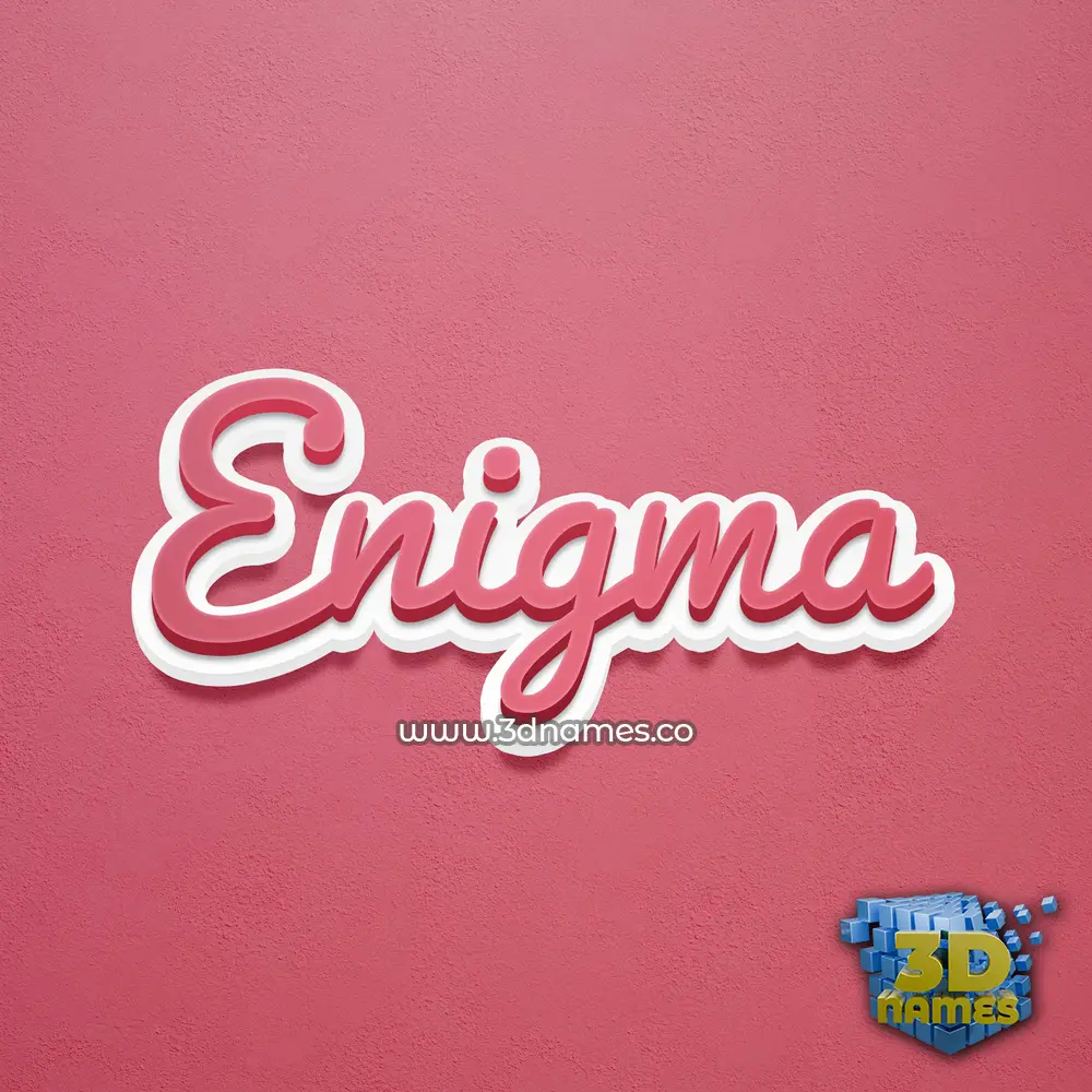 enigma in Red Scribble style - 3D name wallpaper