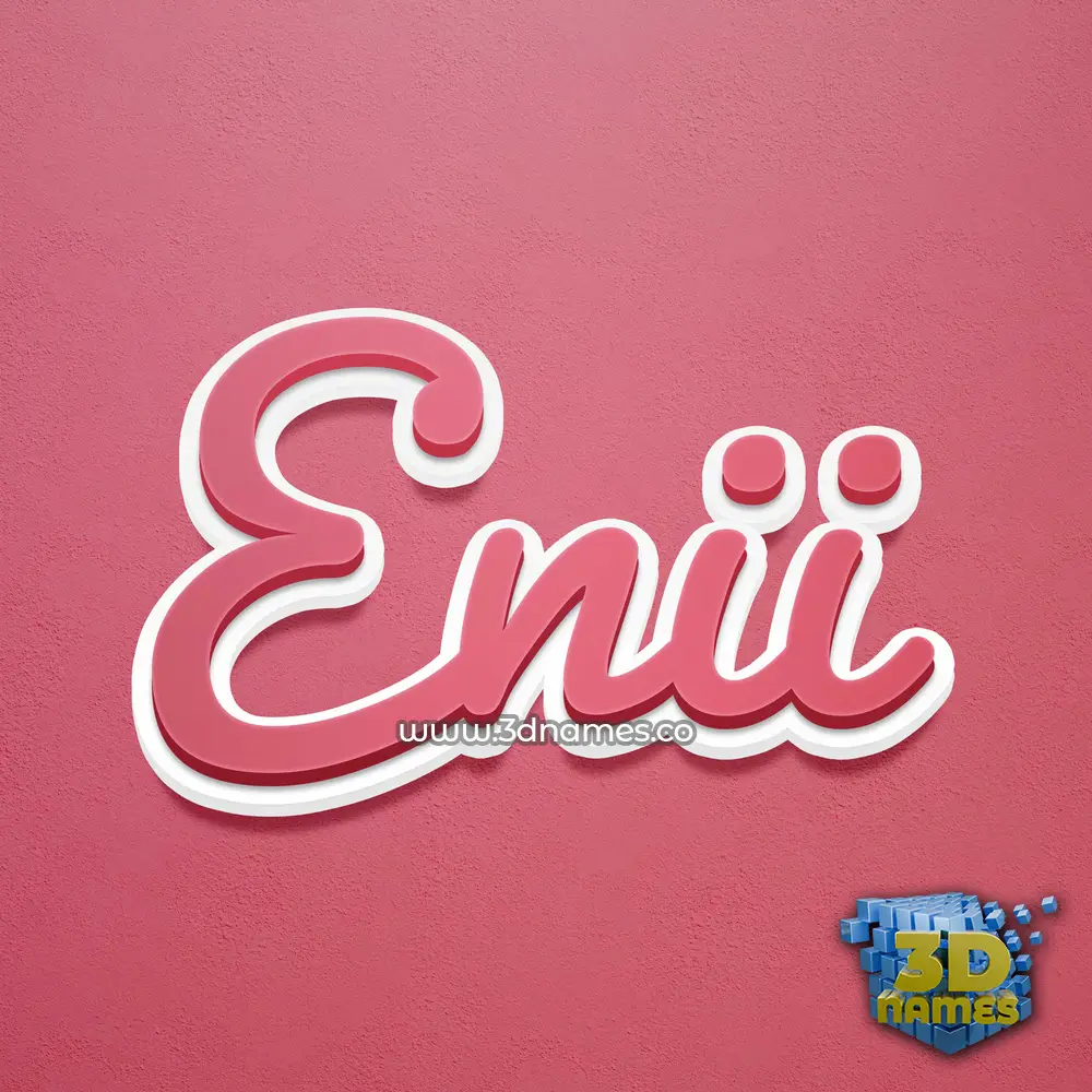 enii in Red Scribble style - 3D name wallpaper