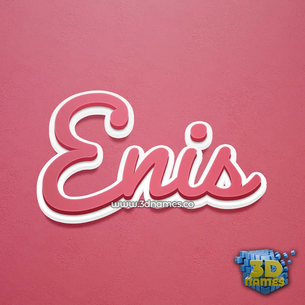 enis in Red Scribble style - 3D name wallpaper