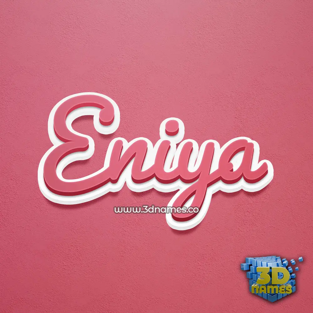 eniya in Red Scribble style - 3D name wallpaper