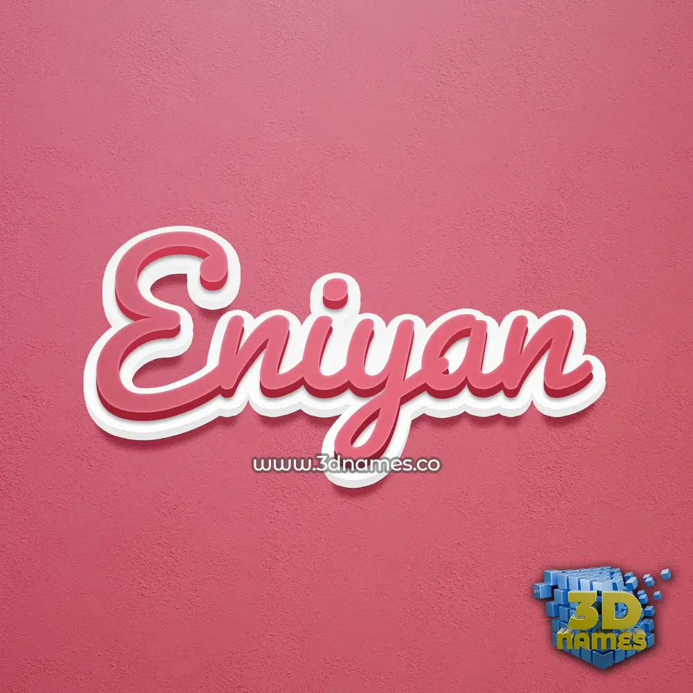 eniyan in Red Scribble style - 3D name wallpaper
