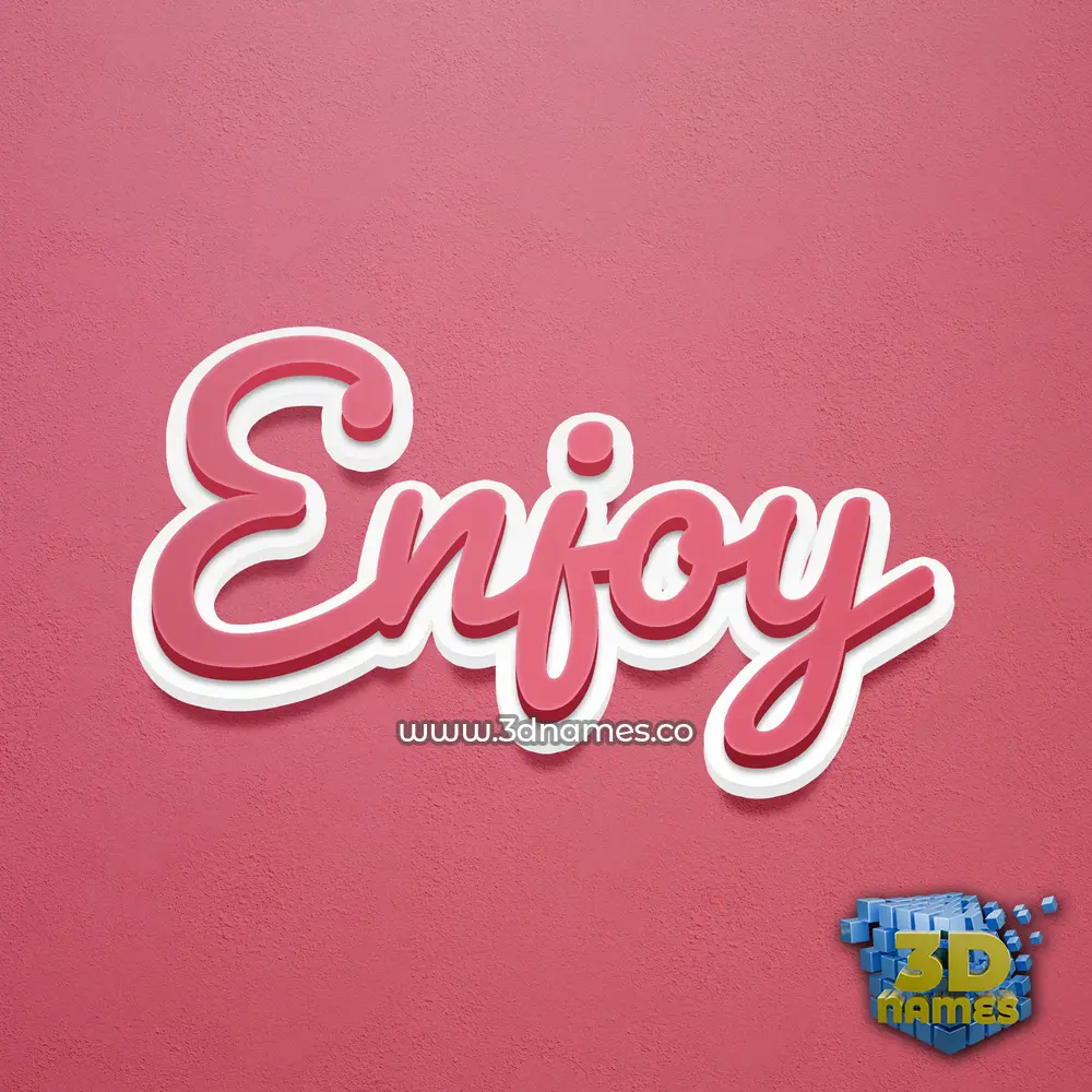 enjoy in Red Scribble style - 3D name wallpaper