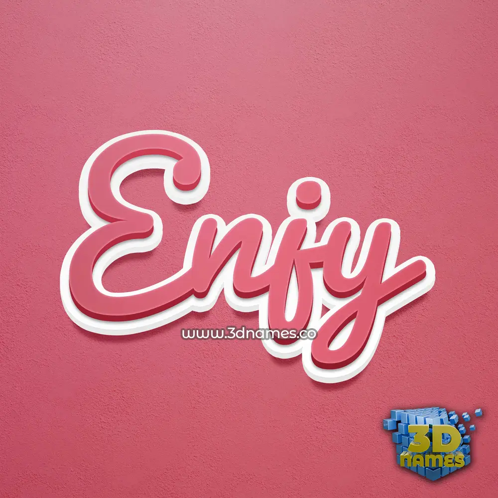 enjy in Red Scribble style - 3D name wallpaper