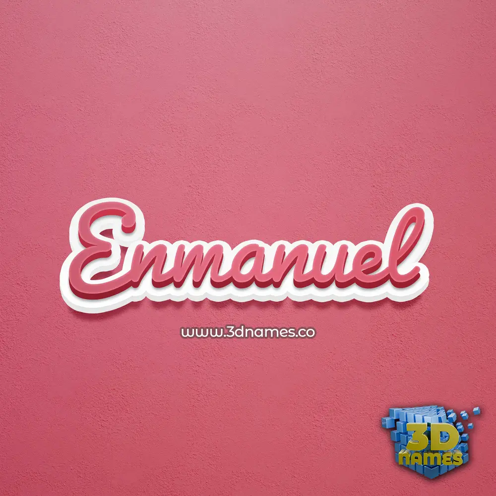enmanuel in Red Scribble style - 3D name wallpaper