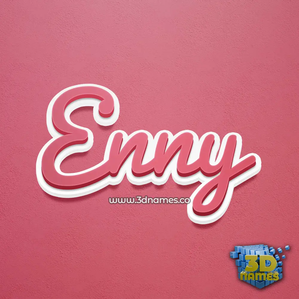 enny in Red Scribble style - 3D name wallpaper