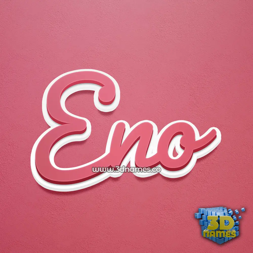 eno in Red Scribble style - 3D name wallpaper