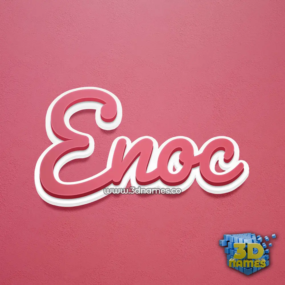 enoc in Red Scribble style - 3D name wallpaper