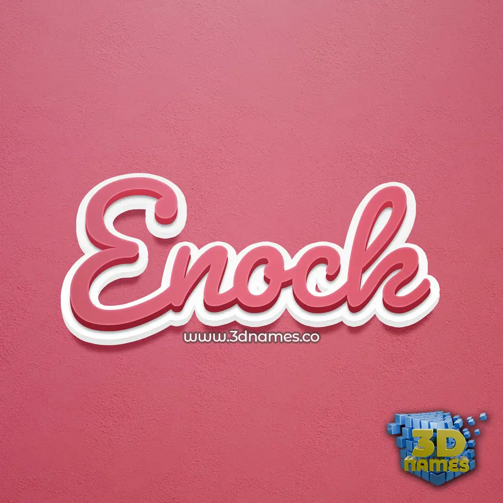 enock in Red Scribble style - 3D name wallpaper