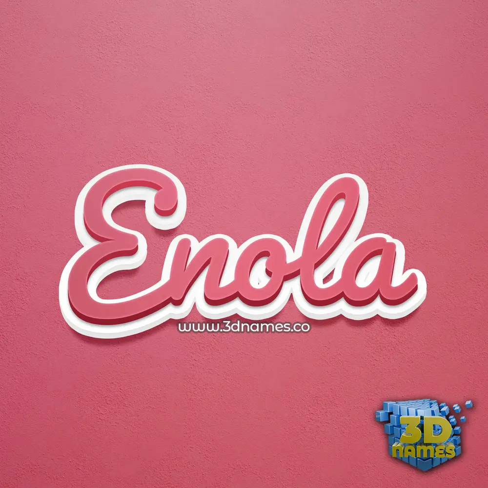 enola in Red Scribble style - 3D name wallpaper