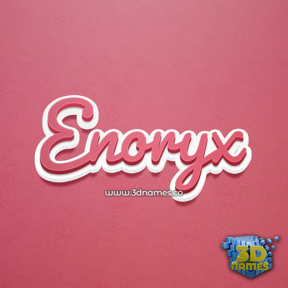 enoryx in Red Scribble style - 3D name wallpaper