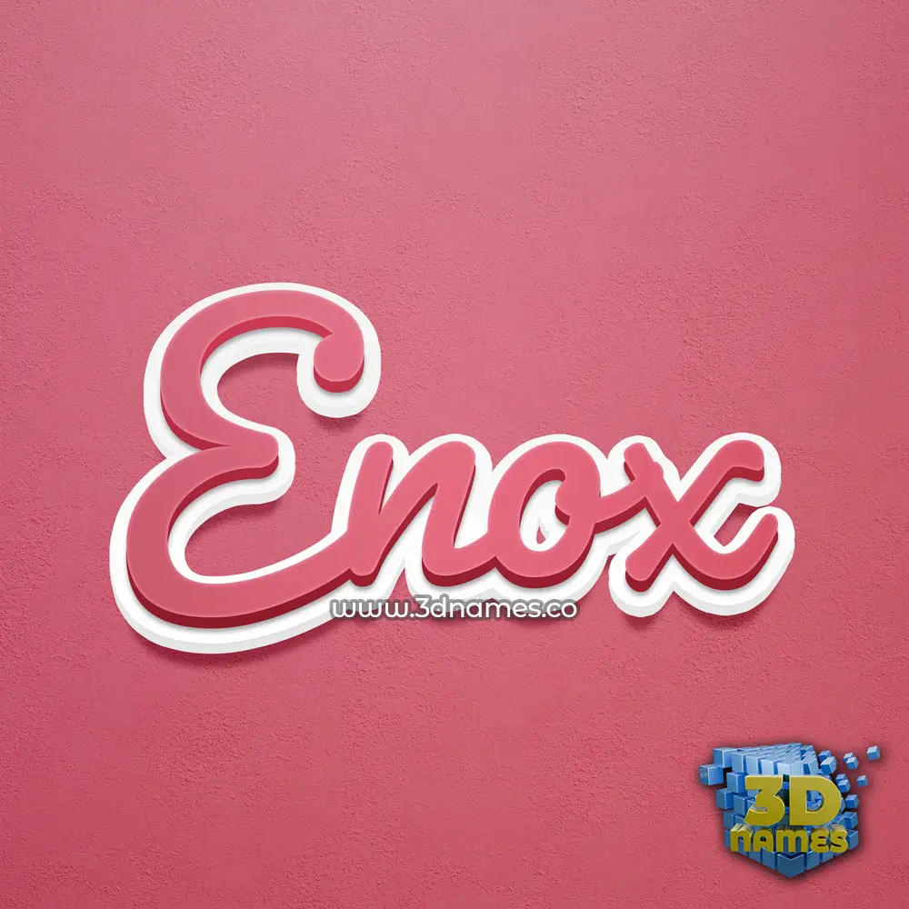 enox in Red Scribble style - 3D name wallpaper