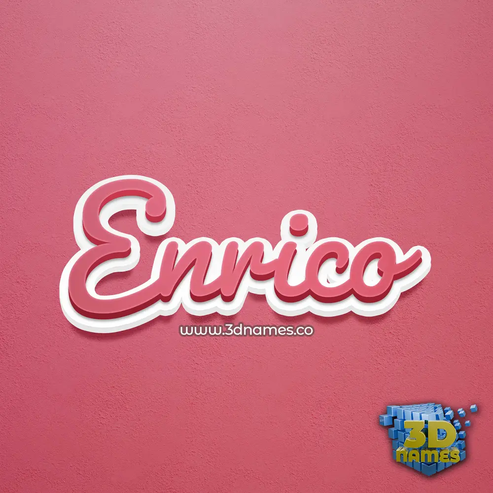 enrico in Red Scribble style - 3D name wallpaper
